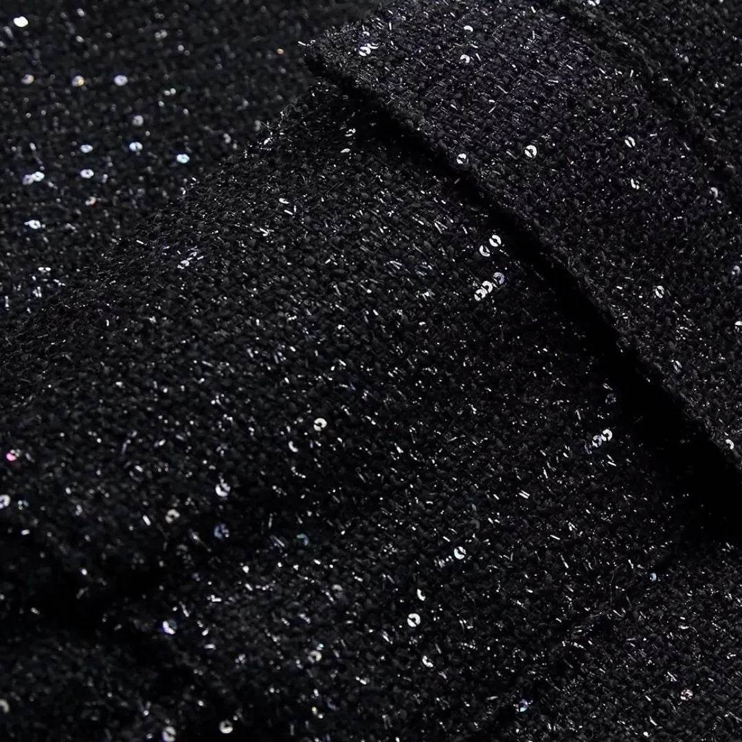 Women’s Shiny Sequin Y2K Gold Jacket – Bold, Dazzling & Chic - MODISH X 