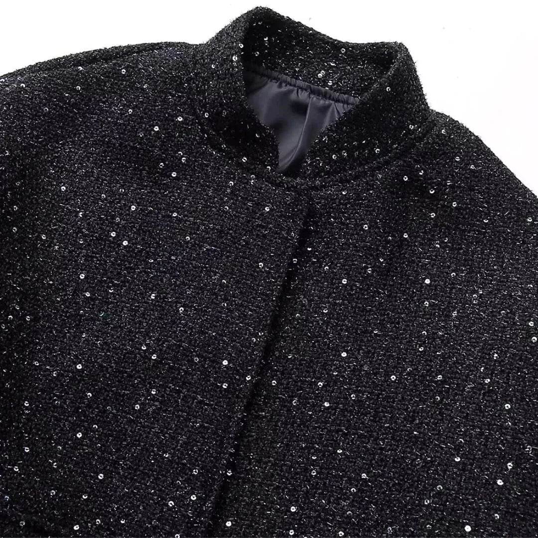 Women’s Shiny Sequin Y2K Gold Jacket – Bold, Dazzling & Chic - MODISH X 