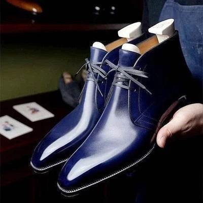 Men’s Glossy Leather Shoes – Low Heel Elegance for Every Occasion - MODISH X 