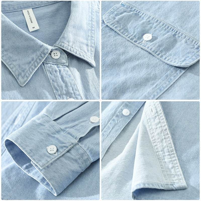 Men’s Denim Long Sleeve Loose Casual Style Shirts - MODISH X 