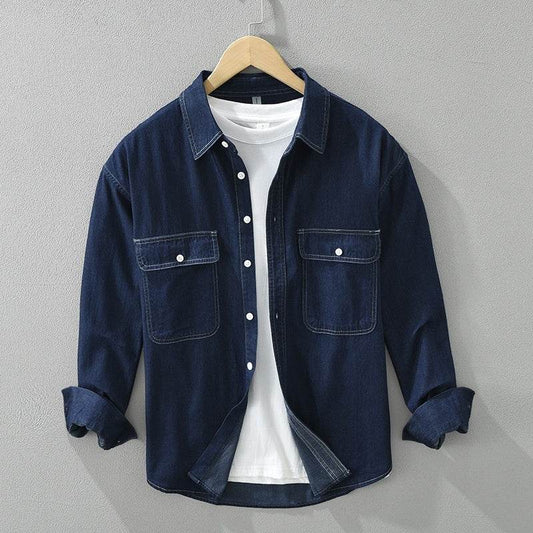 Men’s Denim Long Sleeve Loose Casual Style Shirts - MODISH X 