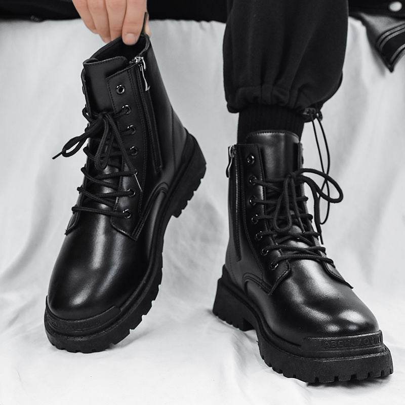 Men’s Mid-Top Tide Leather Boots – Waterproof, Non-slip & Stylish - MODISH X 