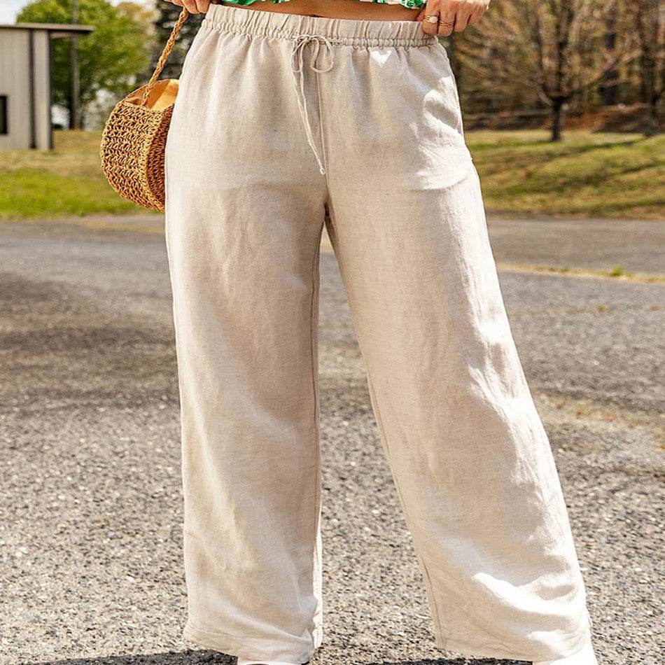 Women’s Summer Casual Drawstring Wide-Leg Pants – Comfortable & Stylish - MODISH X 
