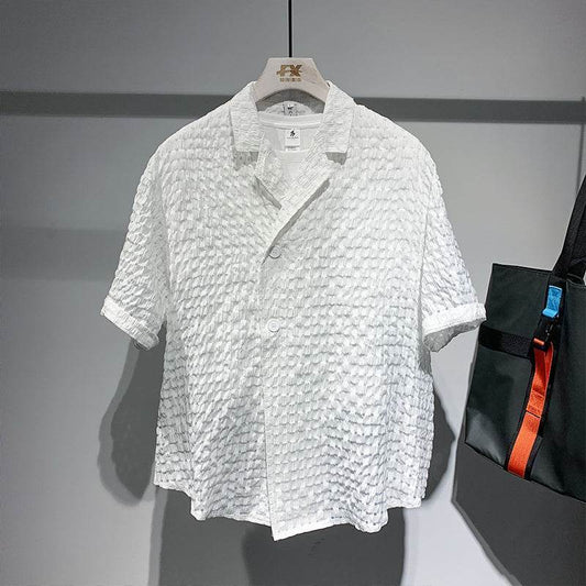 Men's Checkered Loose Half Sleeve Shirts – Trendy & Comfortable Style - MODISH X 
