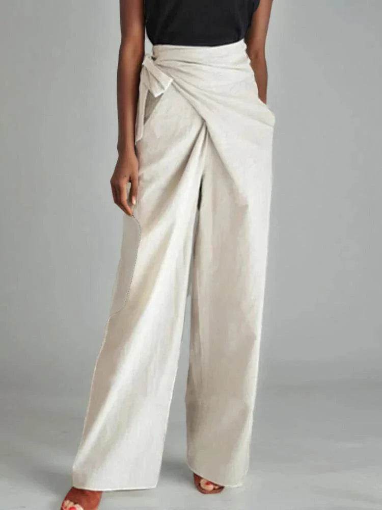 Women’s High-Waist Bowknot Trousers – Stylish UK Fit for Autumn - MODISH X 