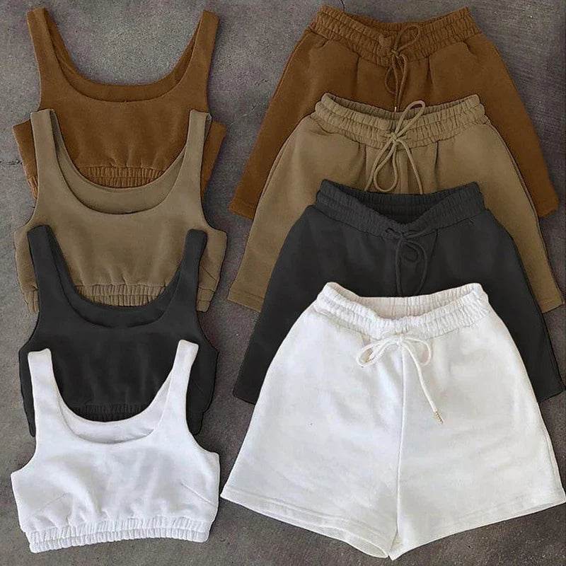 Women’s Crop Top & Shorts Set – Sexy Summer Athleisure Look - MODISH X 
