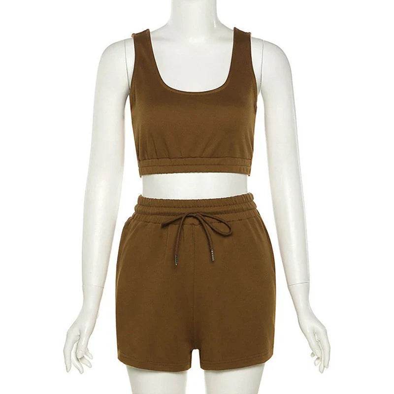 Women’s Crop Top & Shorts Set – Sexy Summer Athleisure Look - MODISH X 