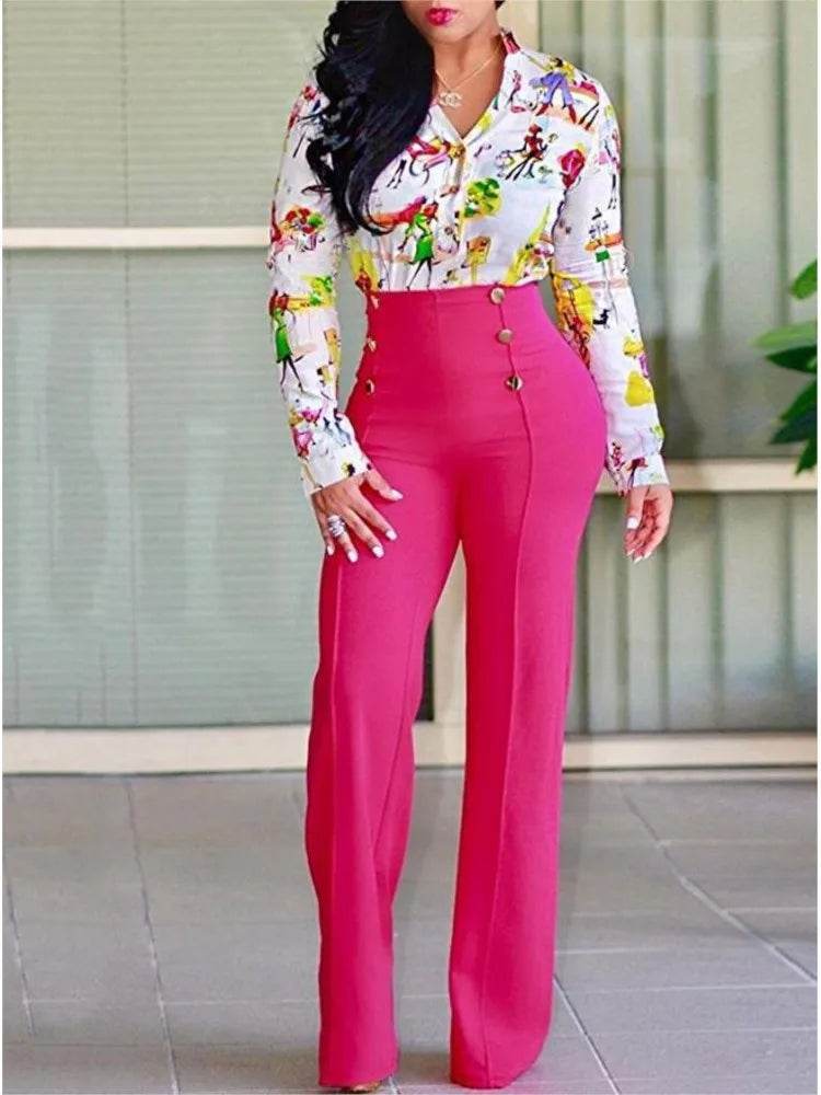 Women’s High Waist Wide Leg Pants – Elegant & Stylish Office Look - MODISH X 