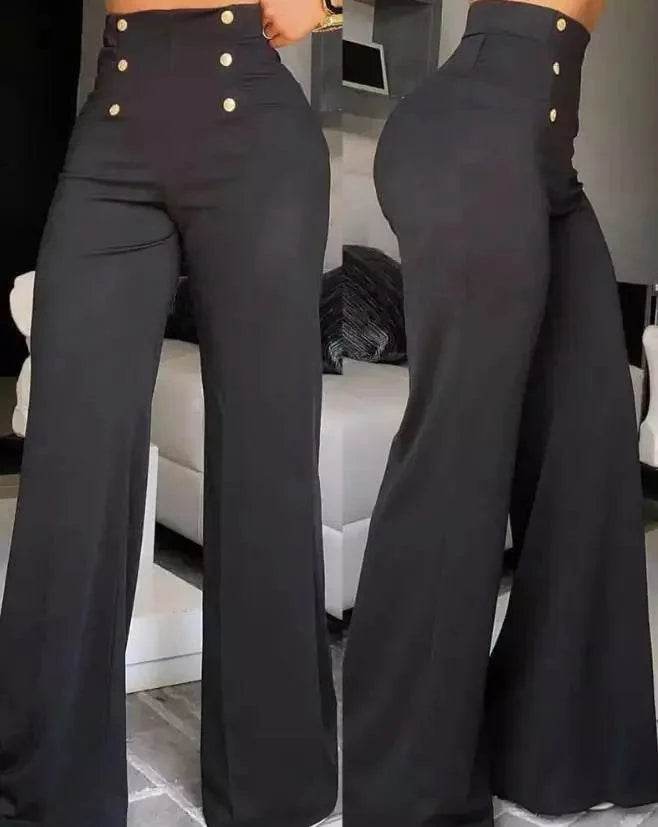 Women’s High Waist Wide Leg Pants – Elegant & Stylish Office Look - MODISH X 