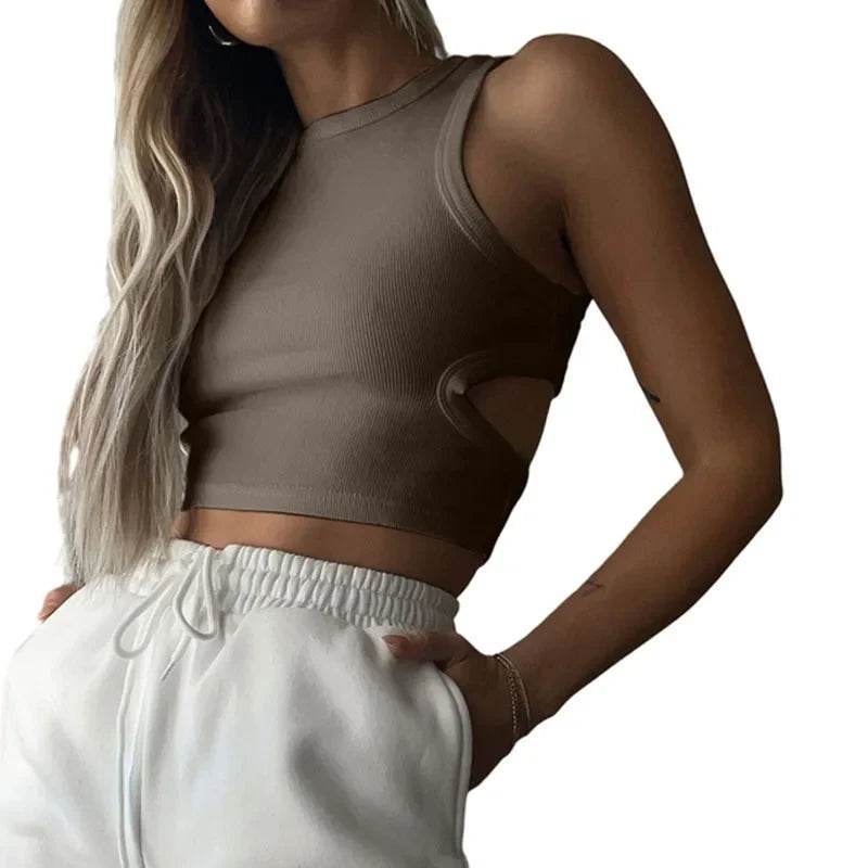Women’s Summer Solid Color Sleeveless T-Shirt – Chic & Casual Style - MODISH X 