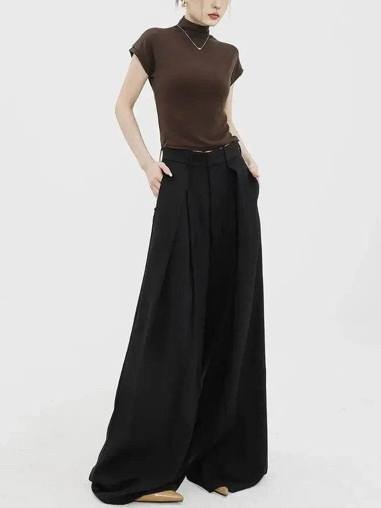 Women’s High-Waist Drapey Wide-Leg Pants – Chic & Comfortable Style - MODISH X 