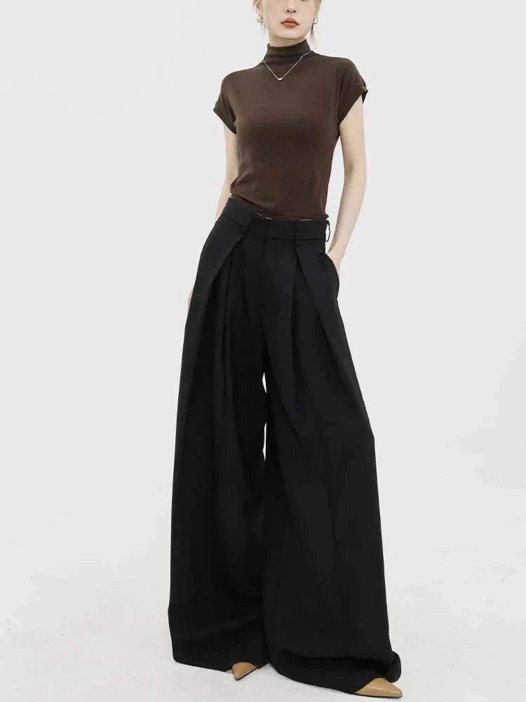 Women’s High-Waist Drapey Wide-Leg Pants – Chic & Comfortable Style - MODISH X 