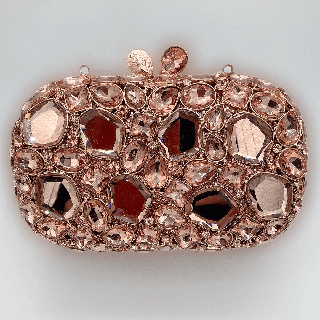 Women's Gold Clutch Bag – Elegant Crystal Evening Accessory - MODISH X 
