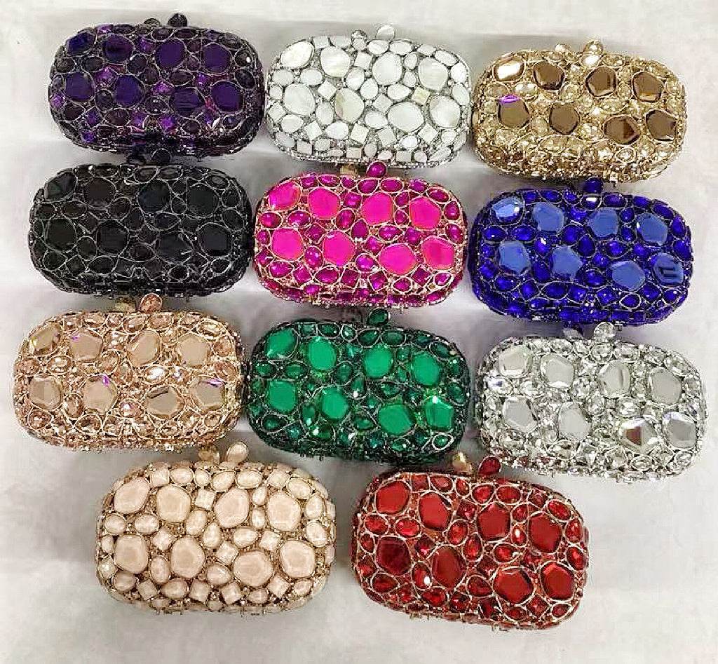 Women's Gold Clutch Bag – Elegant Crystal Evening Accessory - MODISH X 