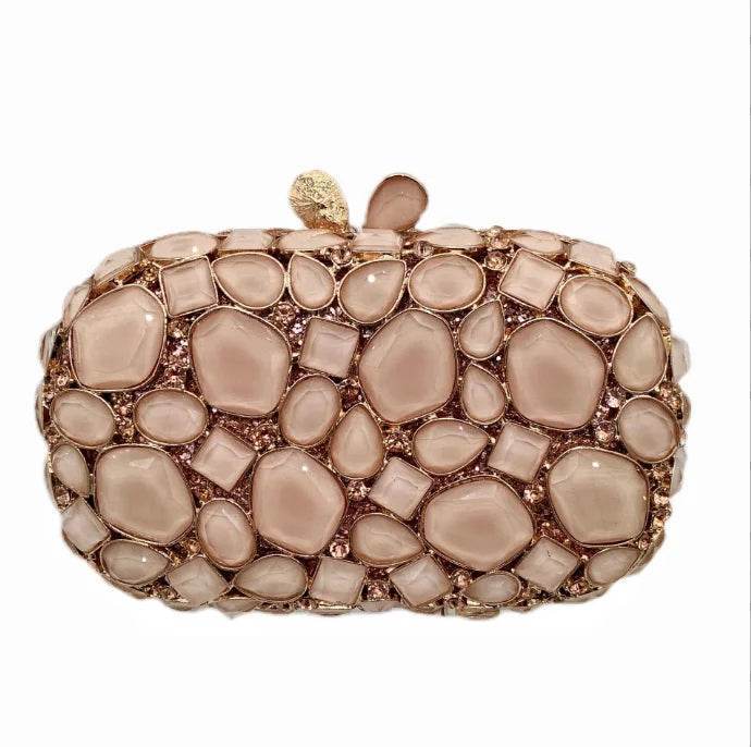 Women's Gold Clutch Bag – Elegant Crystal Evening Accessory - MODISH X 