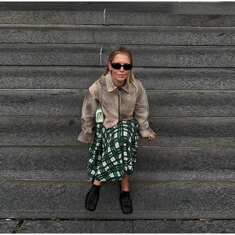 Women’s Vintage Tie-Dye Suede Jacket – Retro, Bold & Stylish - MODISH X 