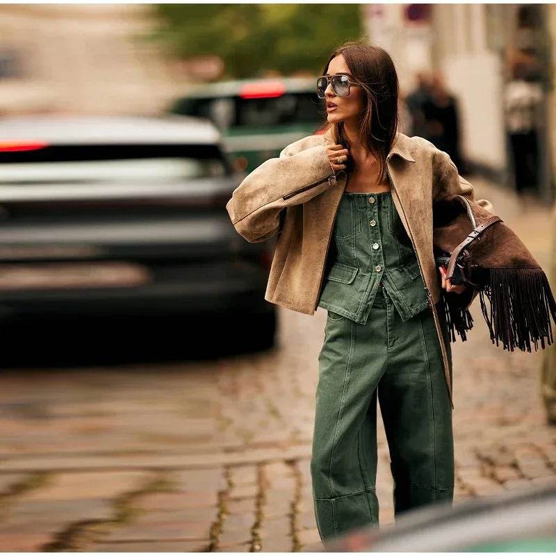 Women’s Vintage Tie-Dye Suede Jacket – Retro, Bold & Stylish - MODISH X 