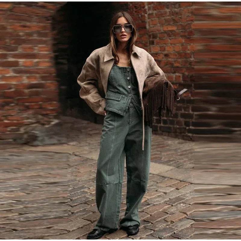 Women’s Vintage Tie-Dye Suede Jacket – Retro, Bold & Stylish - MODISH X 