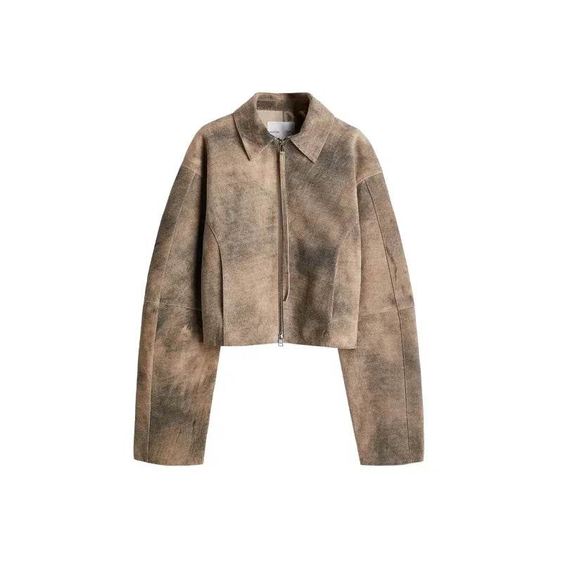 Women’s Vintage Tie-Dye Suede Jacket – Retro, Bold & Stylish - MODISH X 