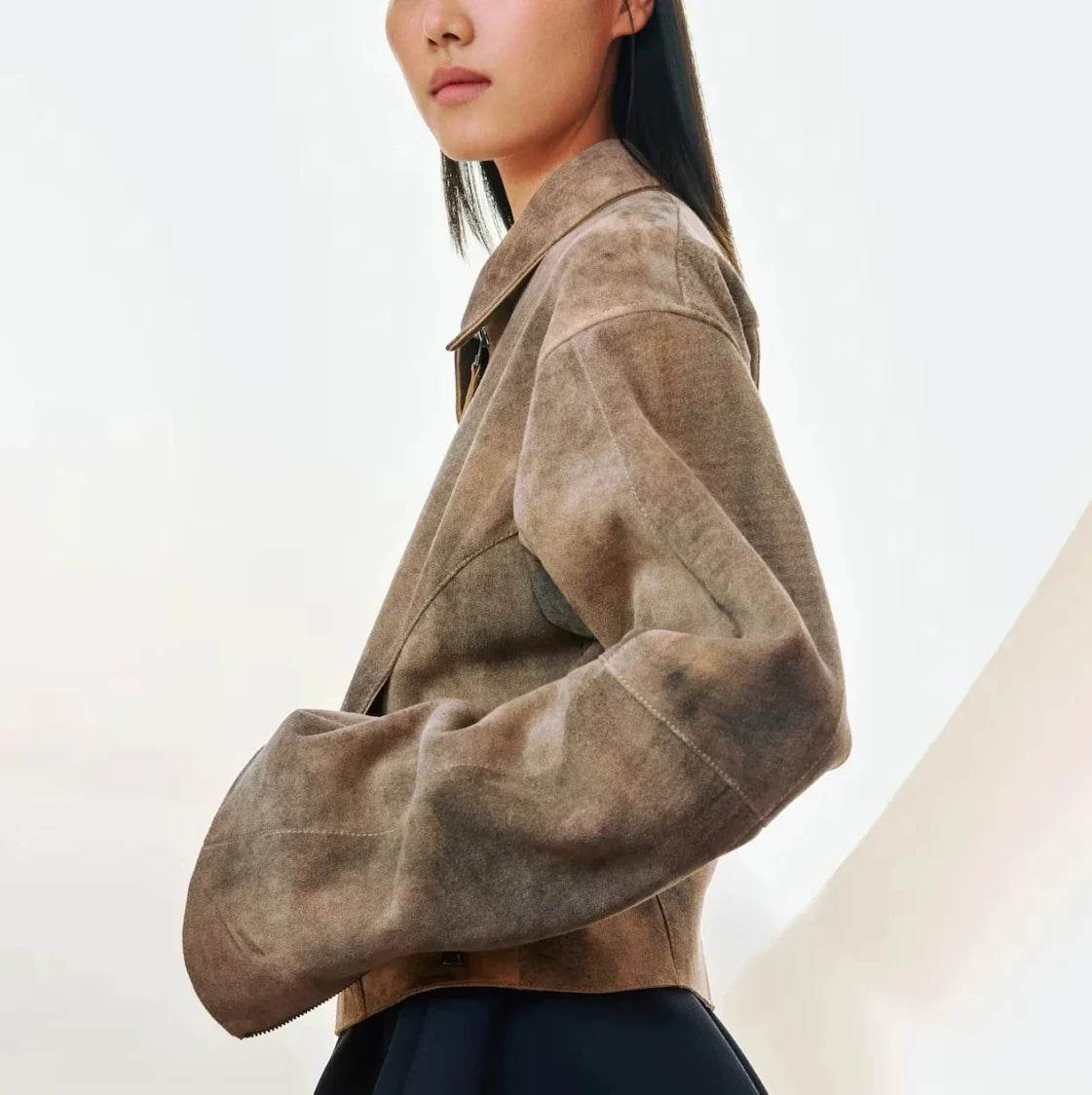 Women’s Vintage Tie-Dye Suede Jacket – Retro, Bold & Stylish - MODISH X 