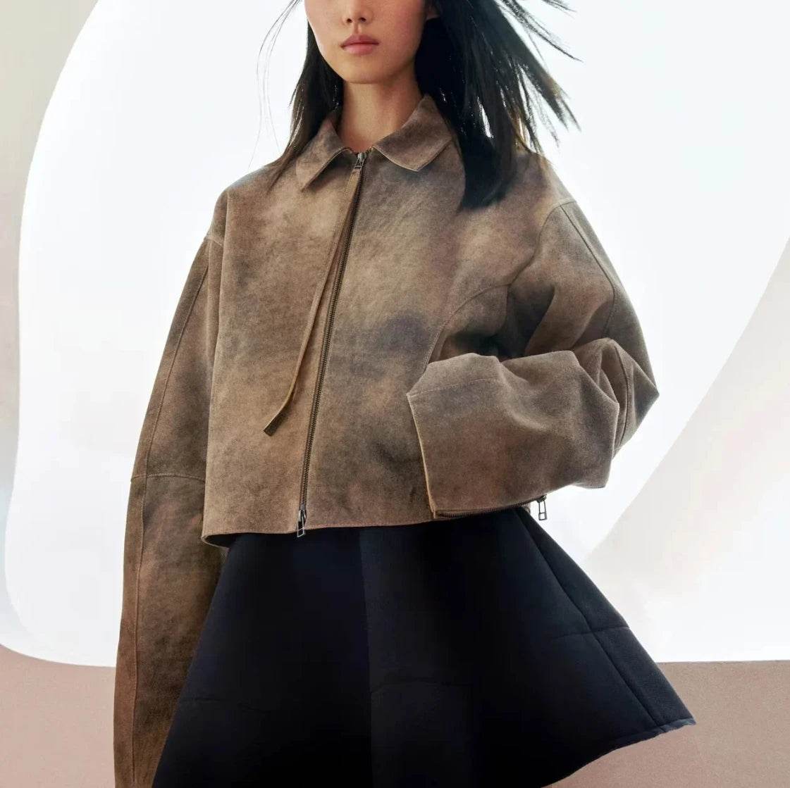 Women’s Vintage Tie-Dye Suede Jacket – Retro, Bold & Stylish - MODISH X 