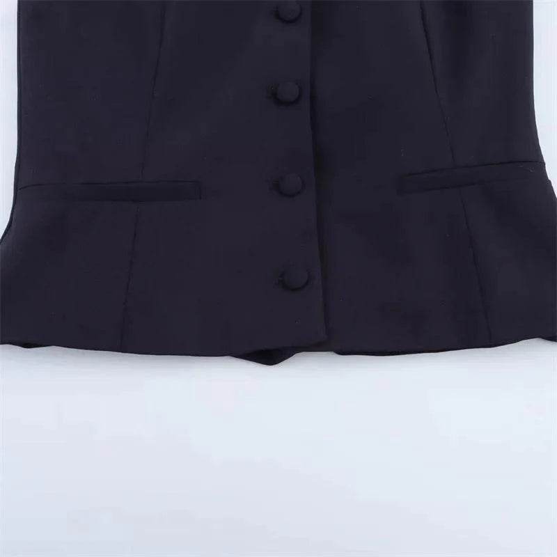 Women’s Sailor Suit Sleeveless Top with Open Back – Summer Chic - MODISH X 