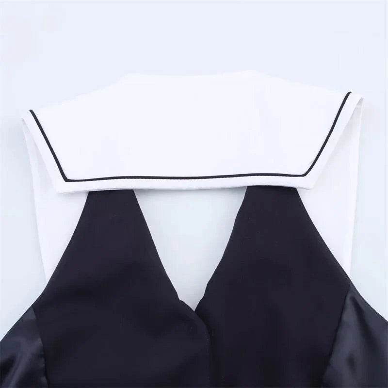 Women’s Sailor Suit Sleeveless Top with Open Back – Summer Chic - MODISH X 