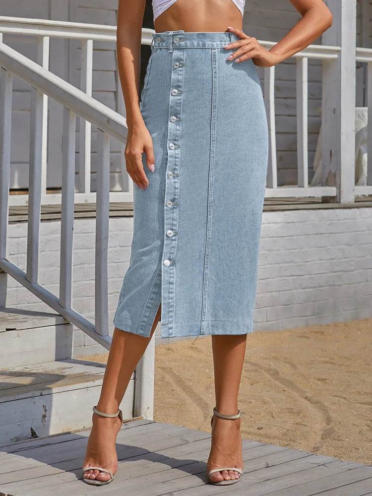 Women's Denim High-Waist Skirt – Stylish & Chic for Every Occasion - MODISH X 