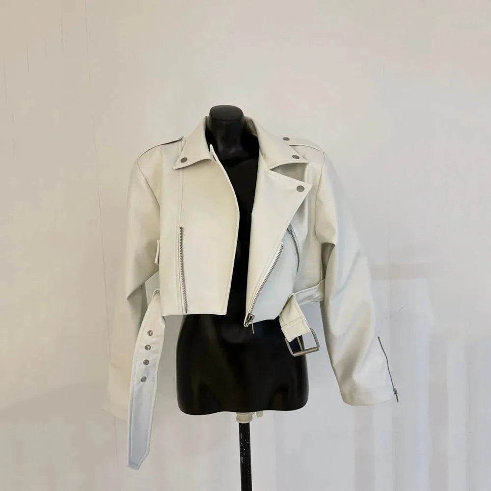 Women's Cropped Leather Jacket – Elegant, Stylish & Modern Fit - MODISH X 