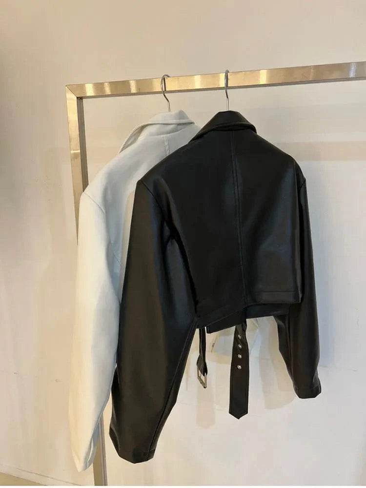 Women's Cropped Leather Jacket – Elegant, Stylish & Modern Fit - MODISH X 