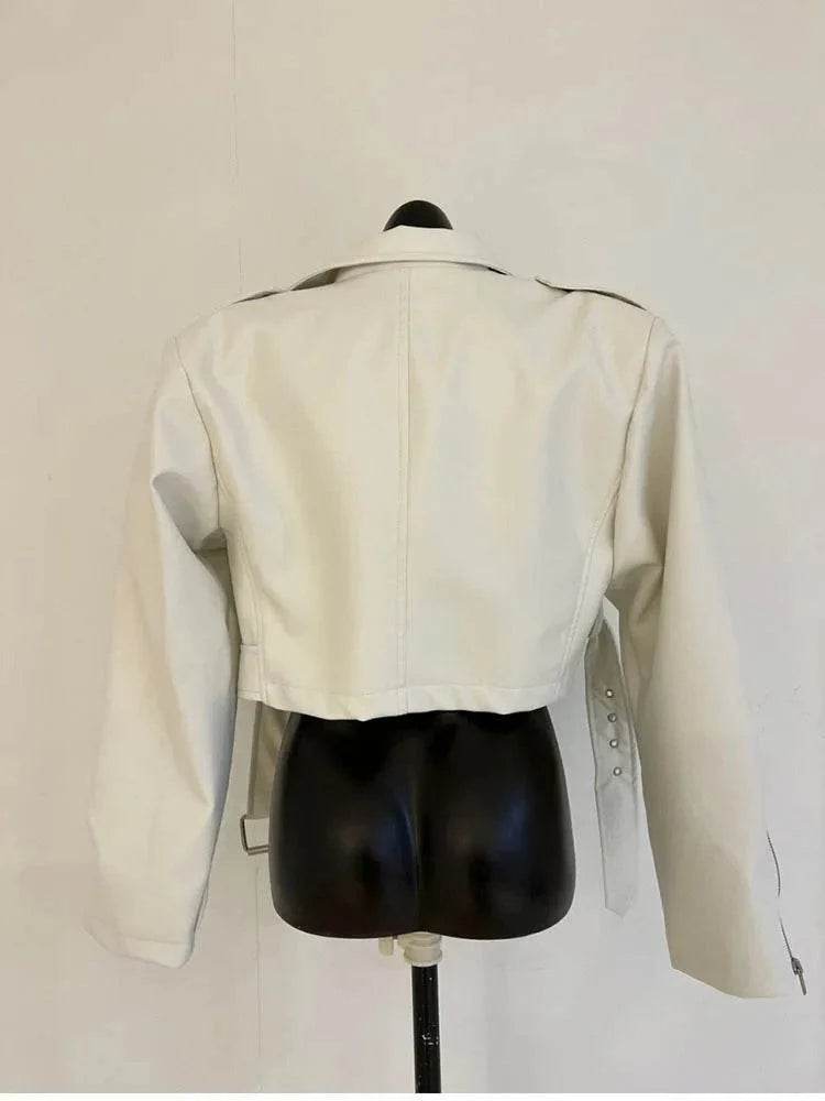 Women's Cropped Leather Jacket – Elegant, Stylish & Modern Fit - MODISH X 