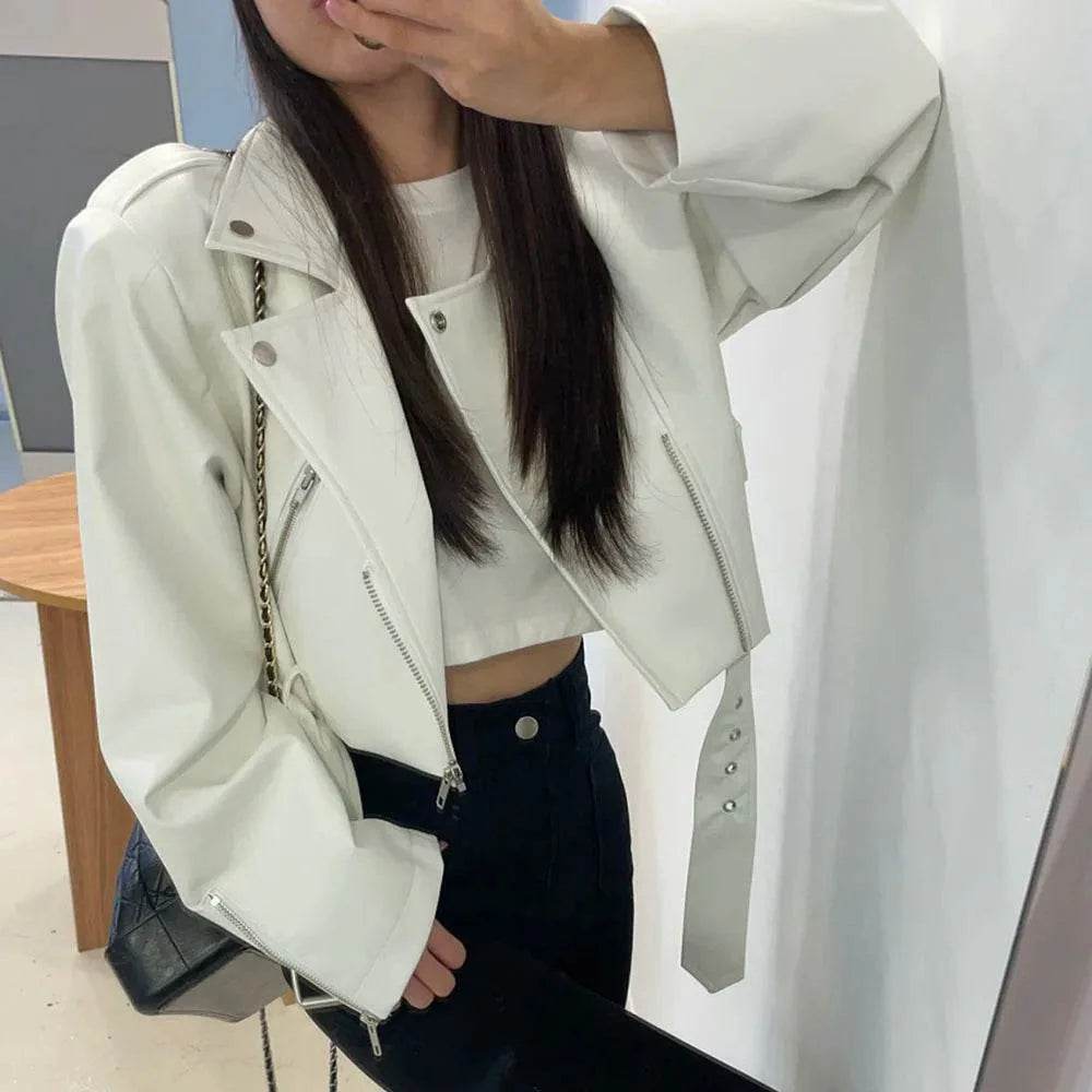 Women's Cropped Leather Jacket – Elegant, Stylish & Modern Fit - MODISH X 