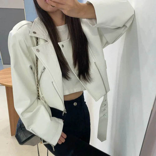 Women's Cropped Leather Jacket – Elegant, Stylish & Modern Fit - MODISH X 