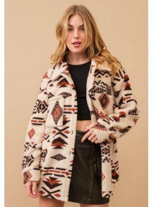 Women's Retro Plush Lapel Long-sleeved Jacket - MODISH X 