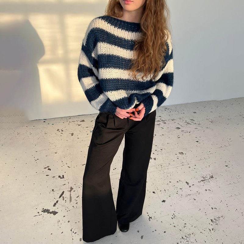 Women’s Striped Pullover Sweater – Cozy, Versatile & Stylish - MODISH X 