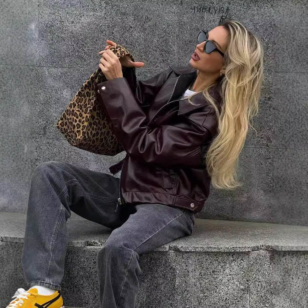 Women’s Imitation Leather Jacket – Edgy, Stylish & Versatile - MODISH X 