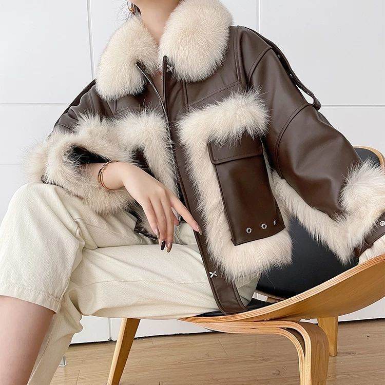 Women's Retro Fur Coat – Modish Winter Essential with Fox Fur - MODISH X 