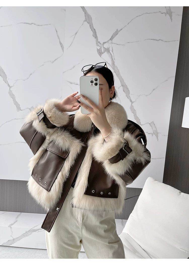 Women's Retro Fur Coat – Modish Winter Essential with Fox Fur - MODISH X 
