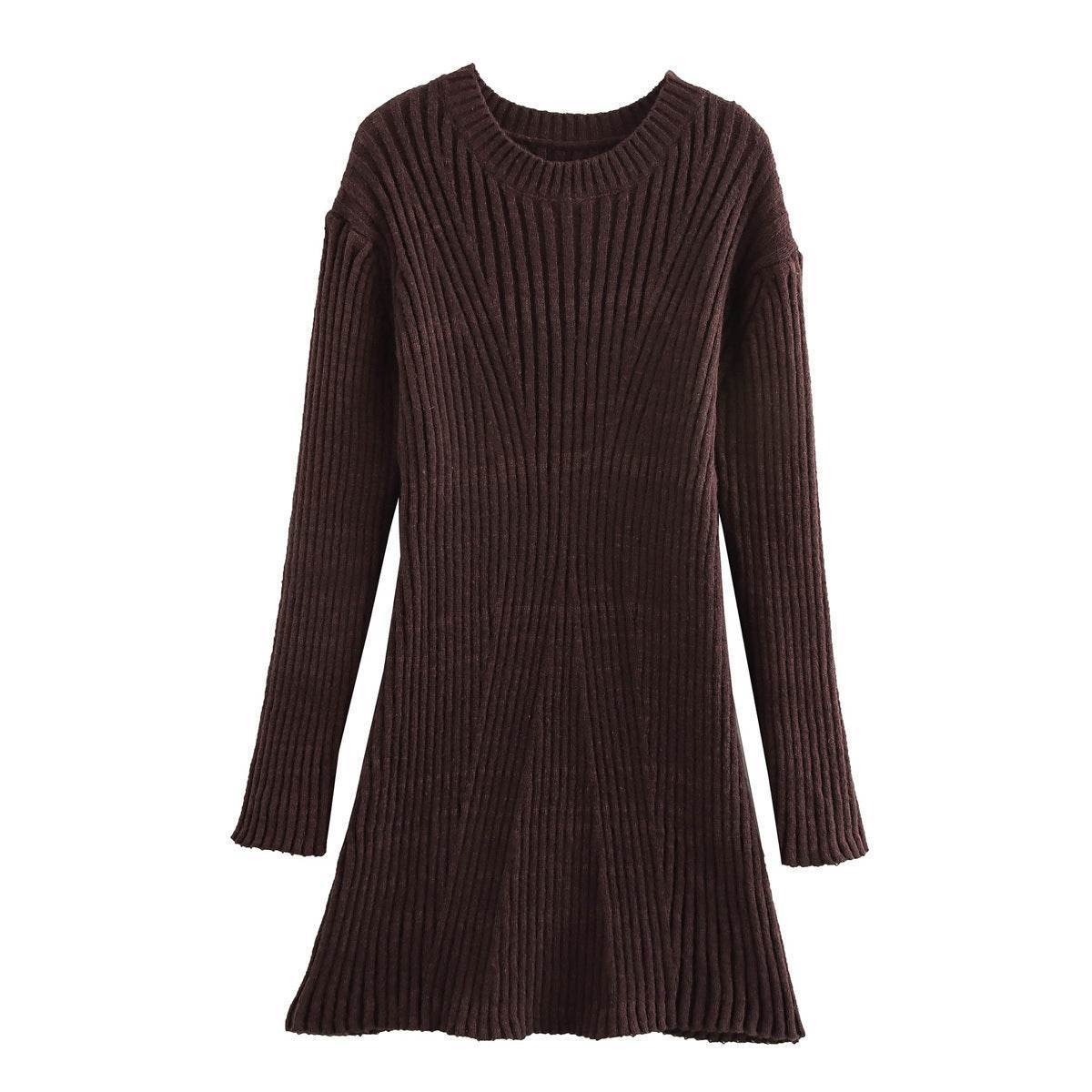 Women’s Ribbed Knit Dress – Cozy, Chic & Slim-Fit Winter Essential - MODISH X 