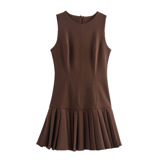Women’s Slim-Fit Pleated Mini Dress – Elegant & Chic & Fashionable - MODISH X 