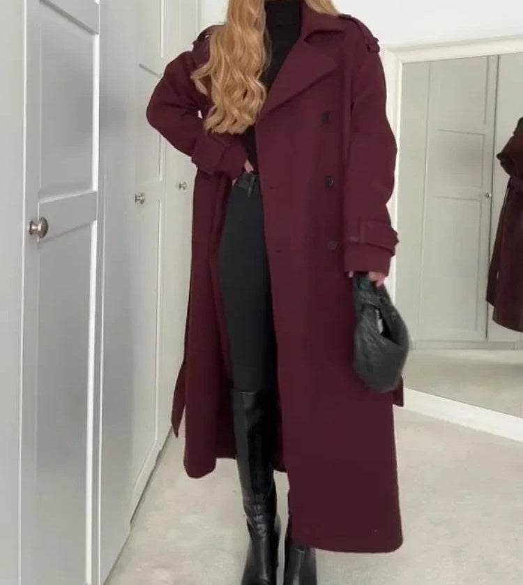 Women’s Double-Breasted Woolen Coat – Elegant, Warm & Timeless - MODISH X 